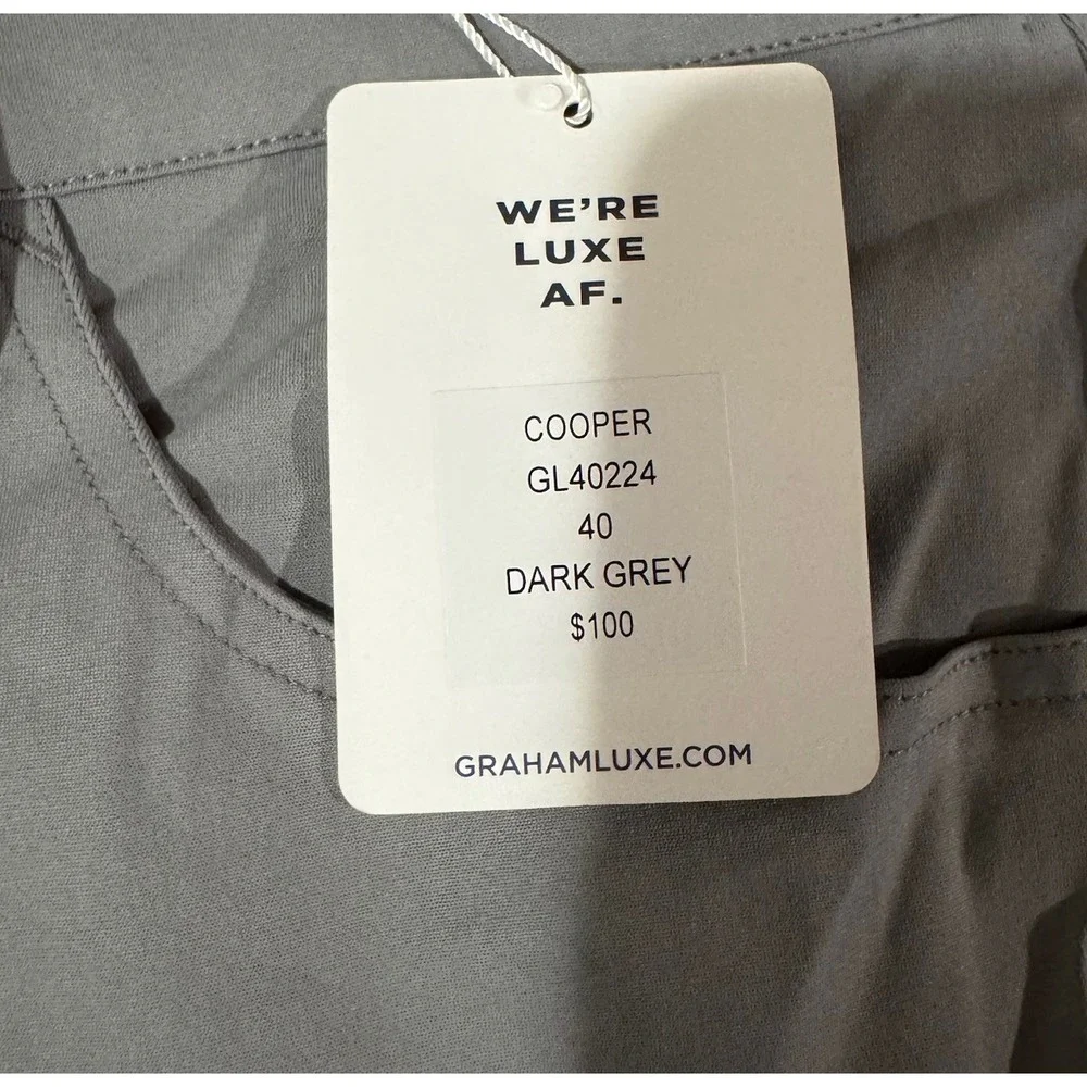 NWT Graham Luxe Cooper Shorts Dark‎ Grey Men's Size 40 Inseam 9